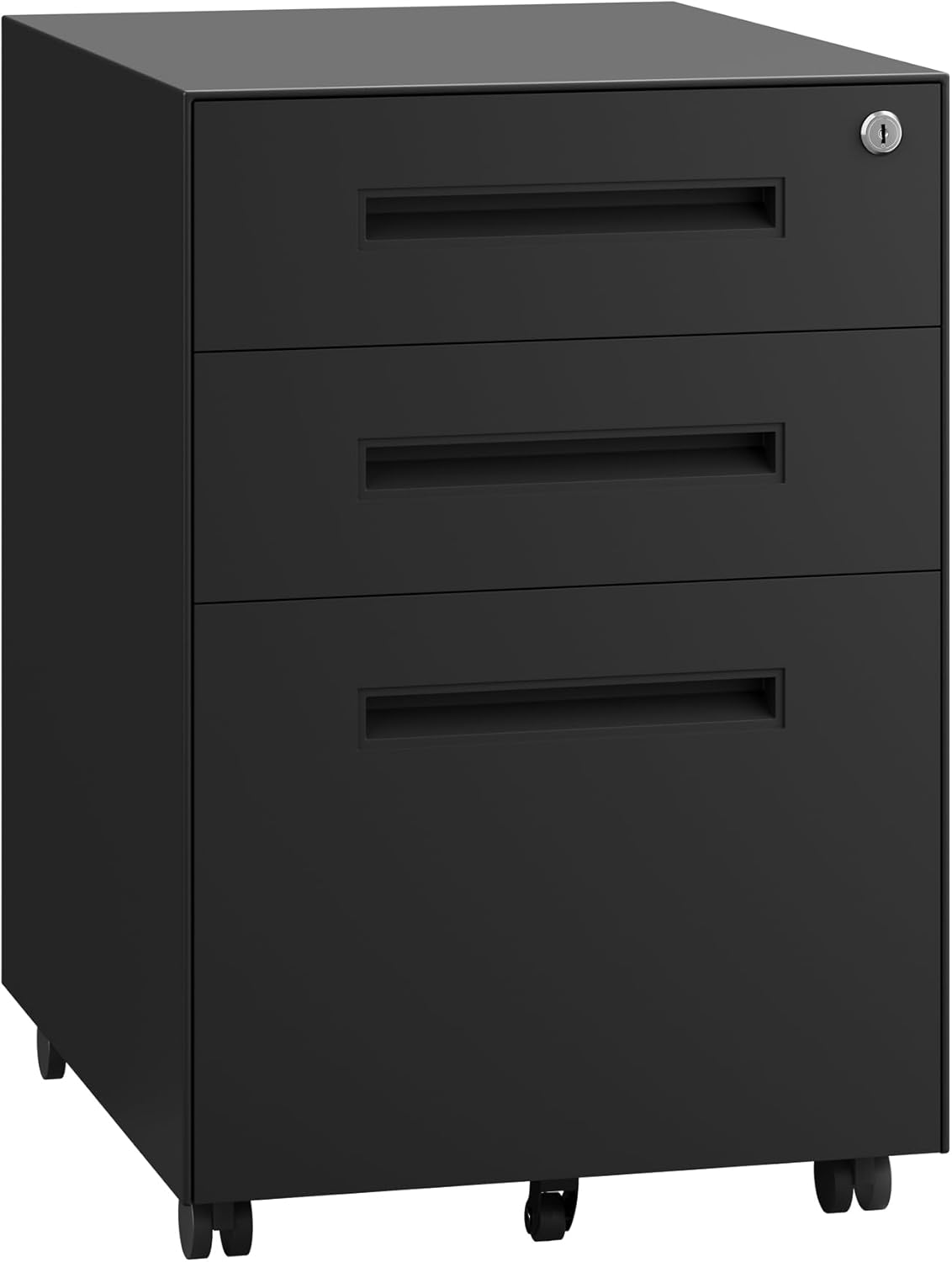 Dripex 3-Drawer Black File Cabinet